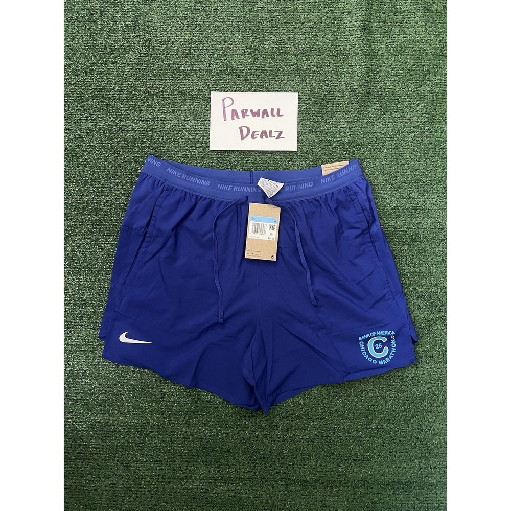 Nike Stride 5" Lined Chicago Marathon Running Shorts Blue Mens Medium HQ4204-529